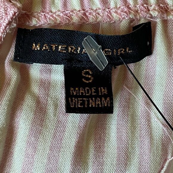 NWT 💗 Pink Striped Material Girl Ruffle Hem Dress - Picture 13 of 14